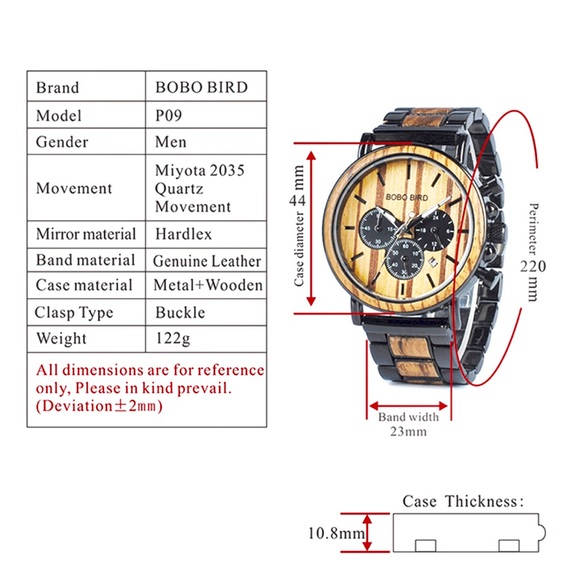 "Allegra" Wooden & SS Quartz Watch - Picture 8 of 8